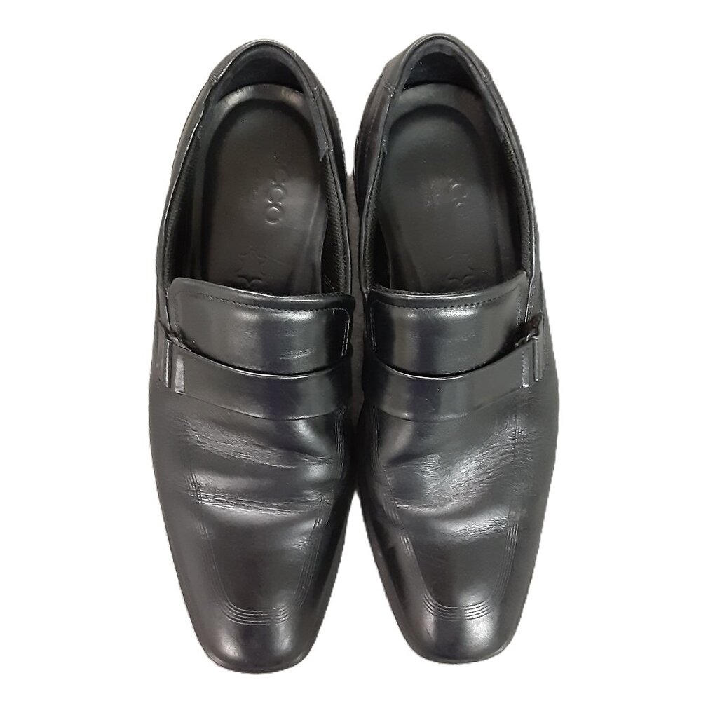 Ecco Men's Dress Shoes Size 8 Slip-on, Black Leather Bit Loafer